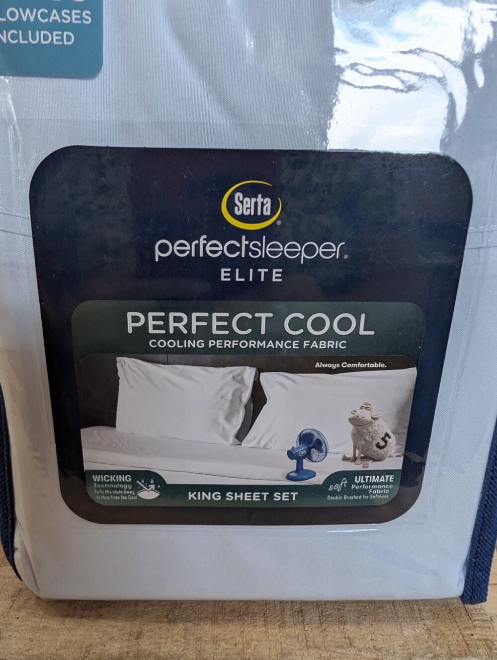 Serta Perfect Sleeper Elite 6 Piece Perfect Cool King Sheet Set Blue NEW